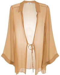 Amir Slama - Tie-Front Silk Beach Cover-Up - Lyst