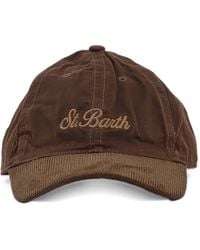 MC2 Saint Barth - Baseball Waxed Corduroy Cap With Logo Embroidery - Lyst