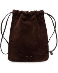 Prada - Suede Smartphone Pouch - Lyst