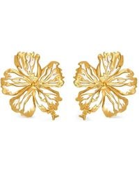 Oscar de la Renta - Openwork Hibiscus Earrings - Lyst
