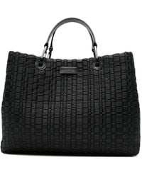 Emporio Armani - Woven Top-Handle Tote Bag - Lyst