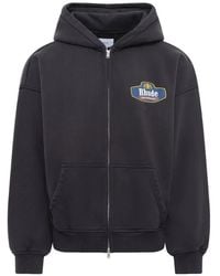 Rhude - Racing Crest Zip-Up Hoodie - Lyst