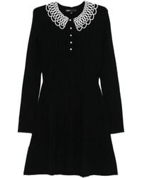 Maje - Robe Mi-Longue À Perles Artificielles - Lyst