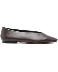 Aeyde - Square-Toe Leather Flats - Lyst