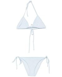 Hunza G - Gina Beaded Crinkle-Effect Bikini - Lyst