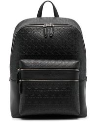 Ferragamo - Leather Logo-embossed Backpack - Lyst