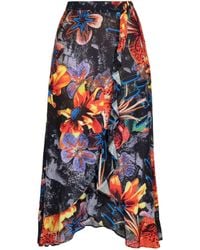 PS by Paul Smith - Asymmetric Floral-print Midi Skirt - Lyst