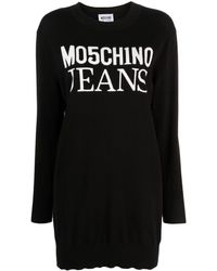 Moschino Jeans - Intarsien-Minikleid mit Logo - Lyst