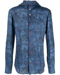Kiton - Camisa con estampado botánico y capucha - Lyst