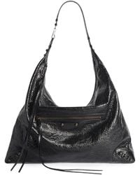 Balenciaga - Large Le City Crinkled-Leather Shoulder Bag - Lyst
