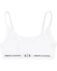 ARMANI EXCHANGE - Logo-Tape Scoop-Neck Bras - Lyst