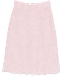Jil Sander - A-Line Frayed Skirt - Lyst