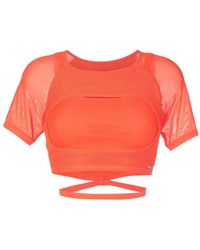 Amir Slama - T-Shirt Crop En Résille - Lyst