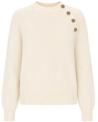 Balmain - Pull À Manches Raglan Boutonné - Lyst