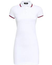 DSquared² - Contrast-Trim Polo-Collar Cotton Mini Dress - Lyst