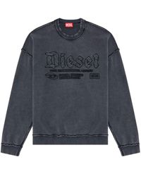 DIESEL - S-boxt-div Cotton Sweatshirt - Lyst