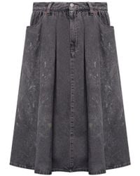 MM6 by Maison Margiela - Gathered Paint-Effect Skirt - Lyst