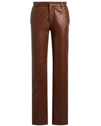 Etro - Leather Trousers With Studs - Lyst