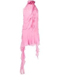 Blumarine - Ruffled Halterneck Silk Minidress - Lyst