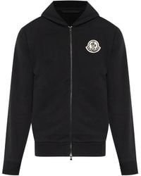Moncler - Logo-Patch Zip-Up Hoodie - Lyst