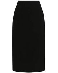 Dolce & Gabbana - Double Wool Crêpe Skirt - Lyst