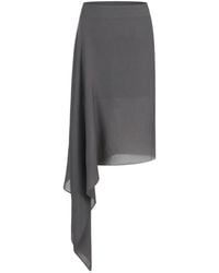 Oude Waag - Asymmetric Draped Midi Skirt - Lyst