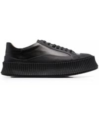 Jil Sander - Leather Platform Sneakers - Lyst