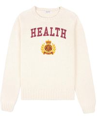 Sporty & Rich - Pull À Slogan En Maille Intarsia - Lyst