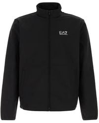 EA7 - Logo-Print Zip-Up Jacket - Lyst