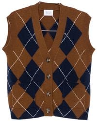 Be You - Argyle-Knit Button-Up Gilet - Lyst