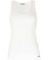 Jil Sander - Sleeveless Cotton Tank Top - Lyst