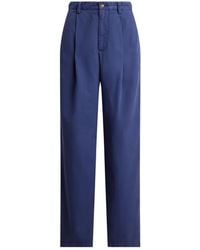 Polo Ralph Lauren - Pleated Cotton-Blend Trousers - Lyst