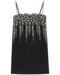 Valentino Garavani - Embroidered Crepe Couture Short Dress - Lyst