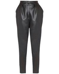 Balmain - Faux Leather High-Rise Slim Trousers - Lyst