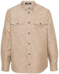 Versace - Barocco-jacquard Cotton Shirt - Lyst