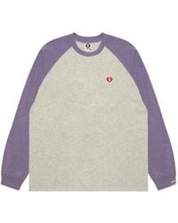 Aape By A Bathing Ape - Raglan-Sleeve Heart-Patch T-Shirt - Lyst