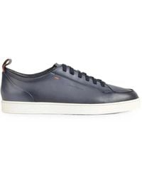 Santoni - Logo-Debossed Leather Sneakers - Lyst