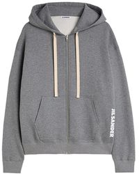 Jil Sander - Logo-Print Zip-Up Hoodie - Lyst