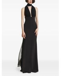 2310 STUDIO - Halterneck Draped-Panel Maxi Dress - Lyst