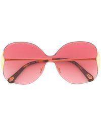 Chloé - Two-tone Oversized Frame Sunglasses - Lyst
