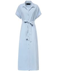 Dondup - Belted Shirt Midi Dress - Lyst