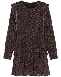 BOSS - Contrast-Piping Mini Dress With Modern Print - Lyst