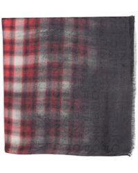 Pinko - Sciarpa Foulard Rueda A Quadri Rossi Con Sfumature - Lyst