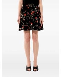 Balenciaga - Floral-Embroidered A-Line Midi Skirt - Lyst