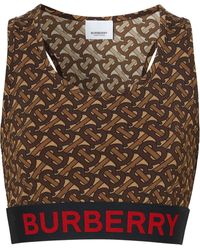 Burberry Monogram Print Cropped Top - Brown