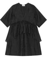 Ganni - Crinkled Georgette Minidress - Lyst