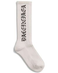 Balenciaga - Gothic Logo Cotton-blend Socks - Lyst