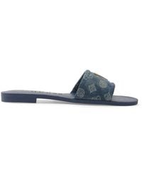 Guess - Elysone Monogram-Print Logo-Patch Sandals - Lyst