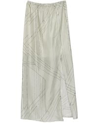 Alysi - Graphic-Print Slit Skirt - Lyst