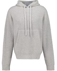 Palm Angels - Curved-Logo Ribbed-Knit Hoodie - Lyst